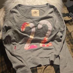 Hollister Gray Sweater with Colorful 22 Never Worn, Ziper Style Sides